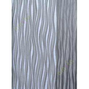 Black silver shiny vertical curved stripes home decor wallpaper for walls